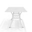 White Vintage Rectangular Cast Aluminum Outdoor Bistro Dining Table with Umbrella Hole 150 cm