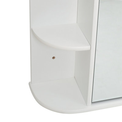 White Wall Mount Bathroom Mirror Cabinet 630 x 660 mm