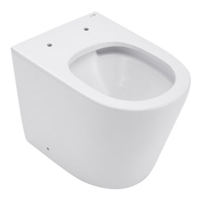 White Wall Mounted Elongated Toilet without flush