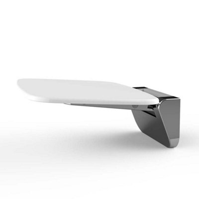 White Wall Mounted Heavy Duty Folding Shower Seat - 6