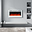 White Wall Mounted or Insert Electric Fire Fireplace 12 Flame Colors with Remote Control 36 Inch