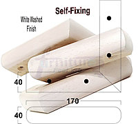 White Washed Wood Corner Feet 45mm High Replacement Furniture Sofa Legs Self Fixing  Chairs Cabinets Beds Etc PKC321