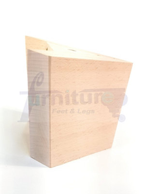 White Washed Wood Corner Feet 95mm High Replacement Furniture Sofa Legs Self Fixing Chairs Cabinets Beds Etc PKC300
