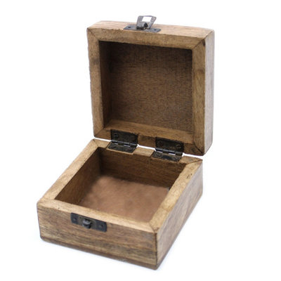 White Washed Wooden Box With Slavic Design - Decorative Storage
