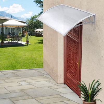 White  Waterproof Front Door Canopy Outdoor Awning Window Garden Canopy Patio Porch Rain Shelter Cover