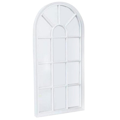 White Window Style Mirror Living Room Decor Hallway Home Bathroom Decoration Panel Wall Ornament Glass 70Cm Stylish Shabby Modern