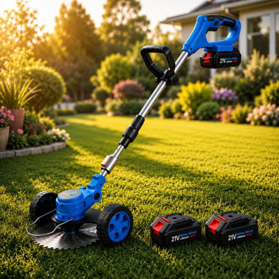 White Winds Limited 21V Cordless Grass Trimmer, Wheeled Lawn Edger with ...