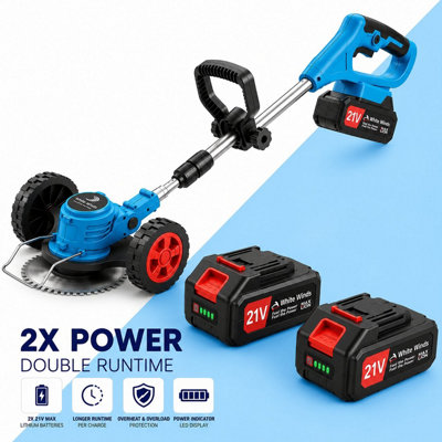 White Winds Limited 21V Cordless Grass Trimmer, Wheeled Lawn Edger with ...