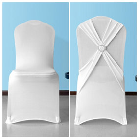 White Wing Style Chair Covers for Wedding - Pack of 10