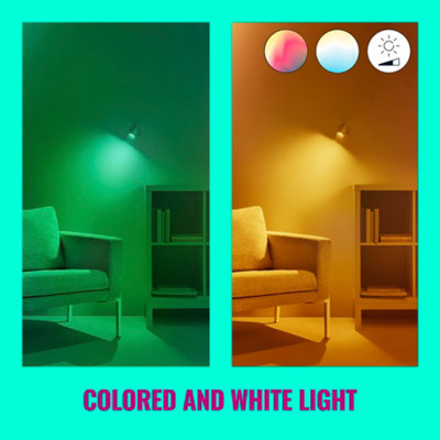 White WiZ Colour Imageo Smart Connected WiFi Ceiling Light Spot Fixture, Single White Spot with App Control
