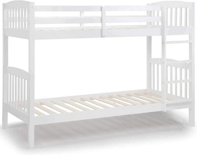 WHITE WOOD BUNK BED 3FT SINGLE HEAVY DUTY SPLIT INTO 2 SINGLE BEDS,SHAKER STYLE BUNKBED FOR KIDS CHILDREN