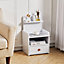 White Wooden Bedside Table Nightstand with 1 Drawer and Storage Shelf