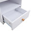 White Wooden Bedside Table Nightstand with 1 Drawer and Storage Shelf