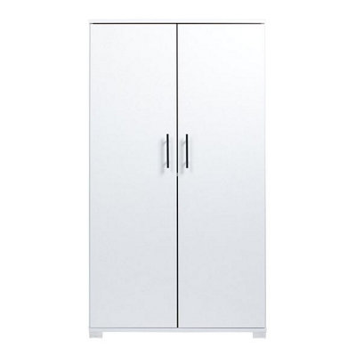 White wooden Filing cabinet with 3 shelves - 2 Door Lockable Filing ...