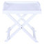 White Wooden Folding Dining Table Modern Side End Small Snack Table Outdoor Furniture