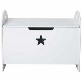 White Wooden Kid's Toy Box with Star