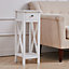 White Wooden One Drawer Bedside Table for Living Room 27cm W x 27cm D x 66cm H