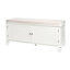 White Wooden Storage Ottoman Bench Hallway Entryway Bench Toy Storage Box Shoe Cabinet with Linen Cushion