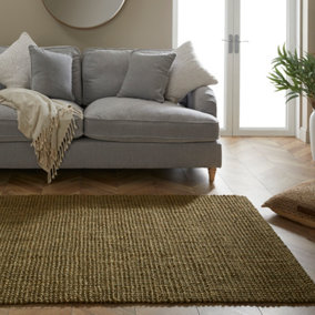 Whitefield 120x170cm Olive Handwoven Boucle Rug