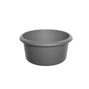 Whitefurze Round Plastic Washing Bowl Silver (26 x 26 x 13cm)