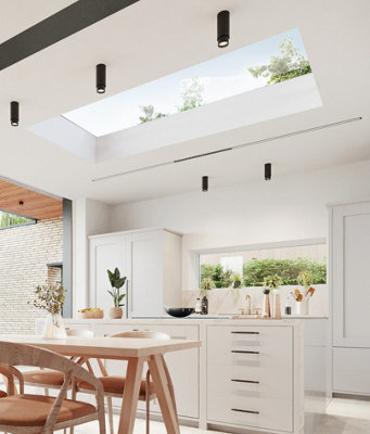 Whitesales, em.glaze Economy Flat Glass Rooflight & Timber Sloping Upstand R17A 1000mm x 1500mm (3-5 day UK wide delivery)