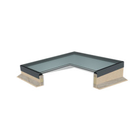 Whitesales, em.glaze Economy Flat Glass Rooflight & Timber Sloping Upstand S11 1200mm x 1200mm (3-5 day UK wide delivery)