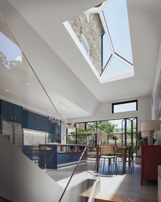 Whitesales, em.glaze Skyvu Lantern GREY With Blue Tint Glass, 1500mm x 2000mm (3-5 day UK wide delivery)(81.0033)