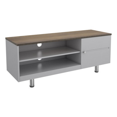 Whitesands 1.2m TV Stand (Satin Grey & Wood)