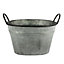 Whitewash Rustic Ribbed Trough with Handles. H19.8 x W33 x D25.5 cm