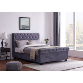 Whitford Double 4ft 6 Side Opening Ottoman Plush Grey Bed Frame