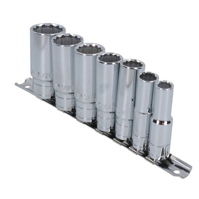 Whitworth Sockets 3/8in drive Double Deep BSF BSW 7pc 1/8in WW - 1/2in WW
