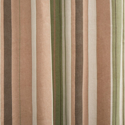Whitworth Stripe Fully Lined 100% Cotton Eyelet Curtains