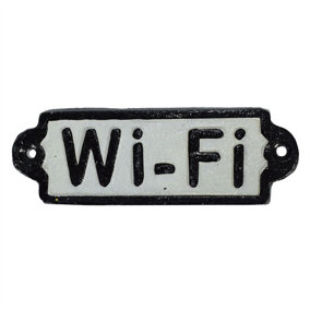 Wi-Fi Wifi Cast Iron Sign Plaque Door Wall Fence Post Cafe Shop Pub Hotel Bar