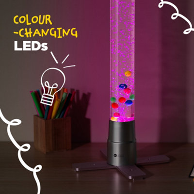 WICKED GIZMOS 60cm LED Bubble Lamp - Freestanding Colour Changing  Light