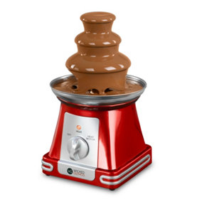 WICKED GIZMOS Belgian Chocolate Fountain - Electric Fondue Machine, Stainless Steel, Adjustable Setting & Energy Efficient - Red