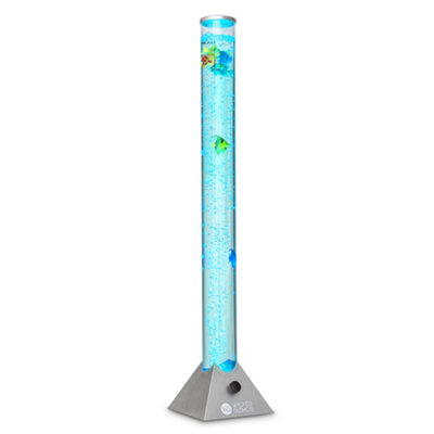 WICKED GIZMOS Colour Changing LED Bubble Lamp - Freestanding Floor Standing Light with Bubbles &  Floating Fish - 90 cm