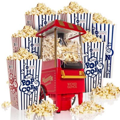 WICKED GIZMOS Fat-Free Retro 30s Style Popcorn Maker - 6 Bonus Boxes ...