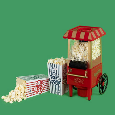 WICKED GIZMOS Retro Popcorn Maker - 6 Serving Boxes & Butter Scoop