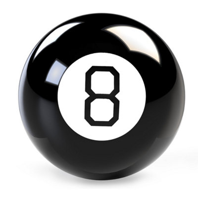 WICKED GIZMOS Magical 8 Ball - Classic Retro Novelty Gift, Office Desktop Gadget, Fun Gift (Black)