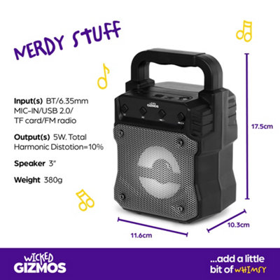 WICKED GIZMOS Mini Bluetooth Party Speaker - LED, Bluetooth