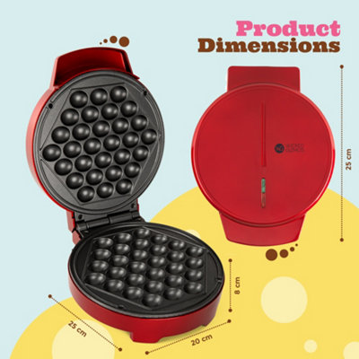 WICKED GIZMOS Mini Waffle Maker - Waffle Iron 1000W with Non Stick Plates, Single  Belgian & American Waffle Machine - Red