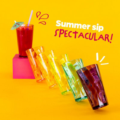 WICKED GIZMOs Rainbow Plastic Tumblers