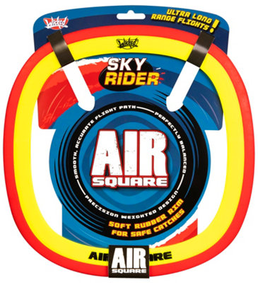 Wicked Sky Rider Air Square Red. The unique four sided spinning disc that flies up to 100 meters.