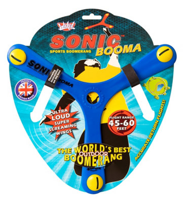 Wicked Sonic Booma Blue. The sports boomerang that whistles and screems as it flies. Flight range 15-20 metres