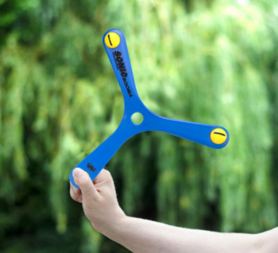 Wicked Sonic Booma Blue. The sports boomerang that whistles and screems as it flies. Flight range 15-20 metres
