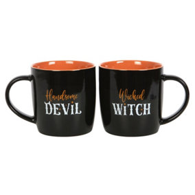 Wicked Witch And Handsome Devil Mug Halloween Set (500ml)