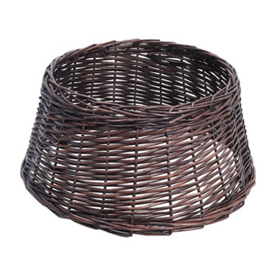 Wicker Christmas Tree Collar Skirt Rattan Xmas Tree Basket Ring Base 45cm - 4