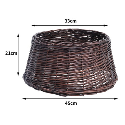 Wicker Christmas Tree Collar Skirt Rattan Xmas Tree Basket Ring Base 45cm - 5