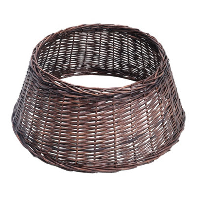 Wicker Christmas Tree Collar Skirt Rattan Xmas Tree Basket Ring Base 52cm - 4