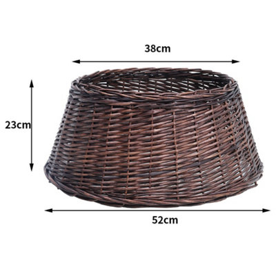 Wicker Christmas Tree Collar Skirt Rattan Xmas Tree Basket Ring Base 52cm - 5